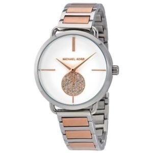 MICHAEL KORS Portia Silver Dial Two-Tone Watch